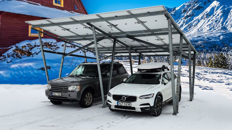 Päikesepaneelidega autovarjualune 1–3 autole